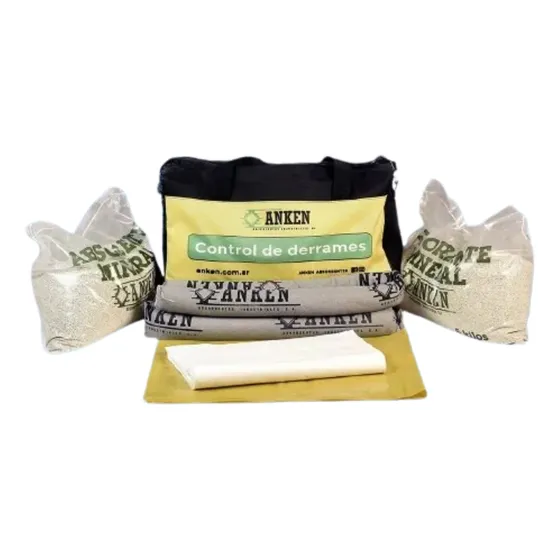 Kit Control De Derrames Absorbente Paños Barreras Bolso