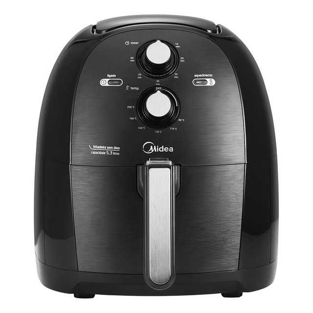 Fritadeira Air Fryer 5,3l Cor Preta Midia 220v Fritadeira Air Fryer 5,3l Cor Preta Midia 220v