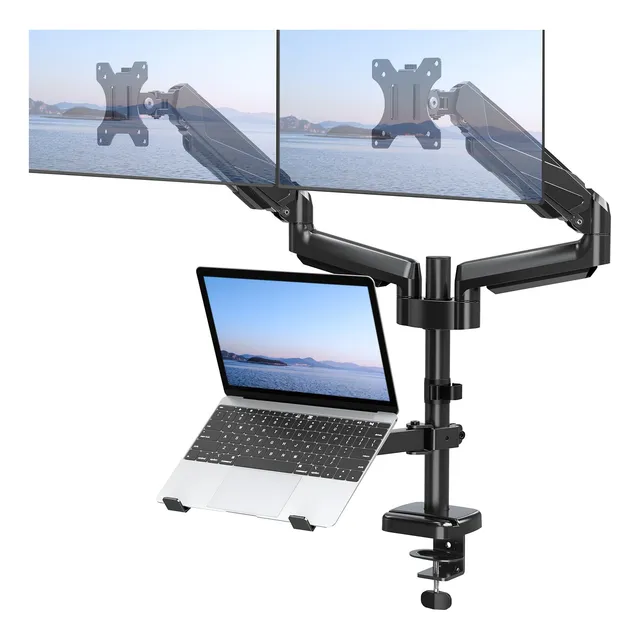 Soporte Para Monitor Y Laptop Brazo Doble Hasta 27 Pulgadas