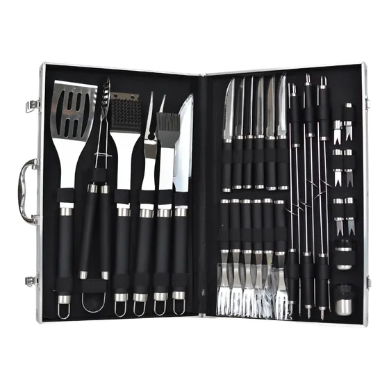 Kit Juego Para Barbacoa De Acero Inoxidable 33 Piezas Parill