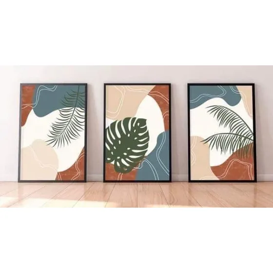 Set X3 Cuadros Decorativos Botánico , Plantas Verdes 40x60