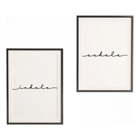 Cuadro Minimalista Con Marco Inhale Y Exhale