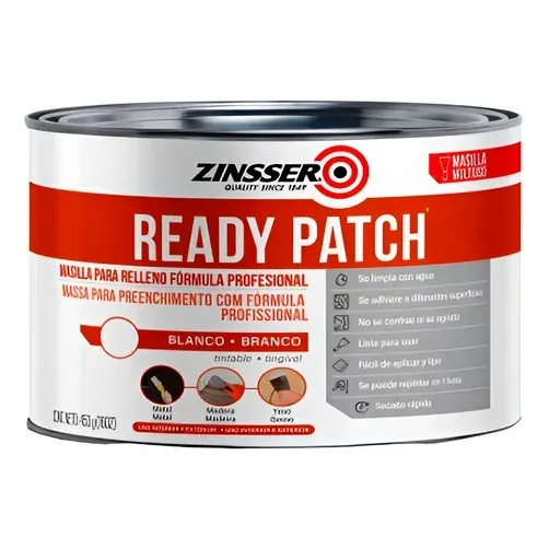 Masilla Multiuso Universal Zinsser Ready Patch Blanca 453gr
