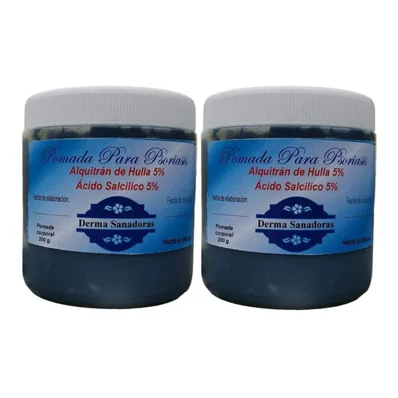 2 Pomadas De 200gr C/u Para Psoriasis Alquitran De Hulla