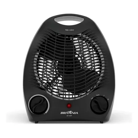Aquecedor E Ventilador Britânia Ab1500p 2000w Preto Com Desligamento Automático