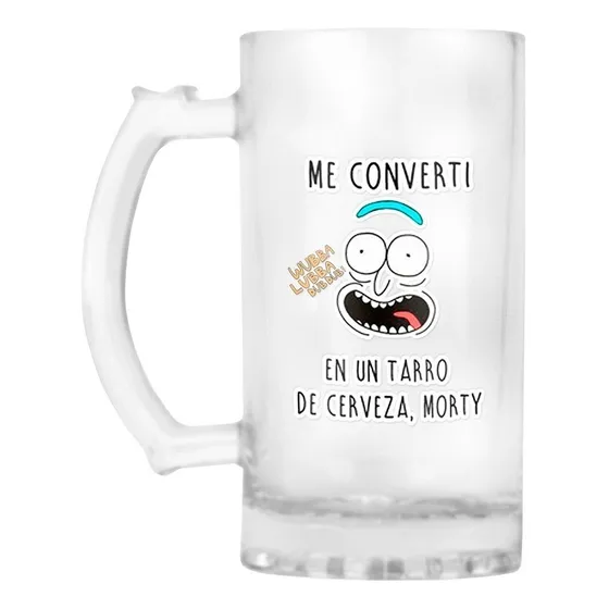 Tarro Cervecero Cristal Rick And Morty Me Convertí 20 Oz