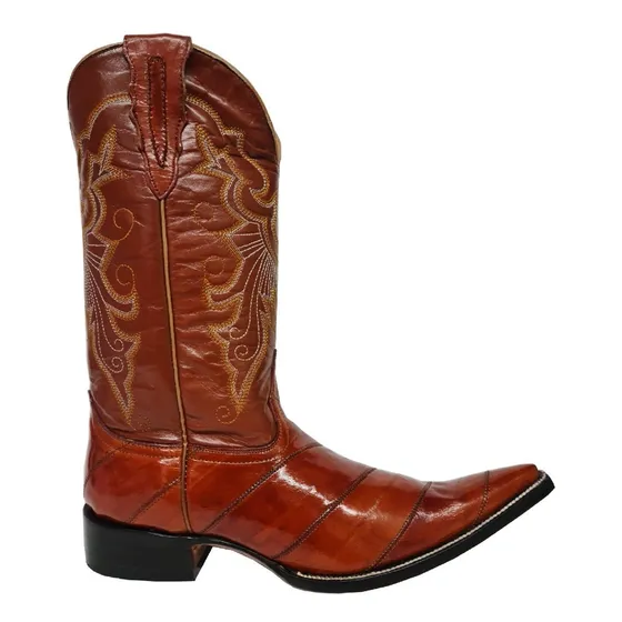 Botas Piel Original De Anguila Color Miel Horma Chihuahua
