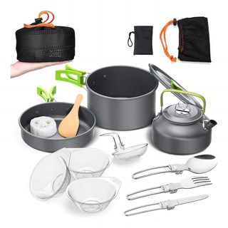 Batería De Cocina Con Utensilios Para Camping Batería De Cocina Con Utensilios Para Camping