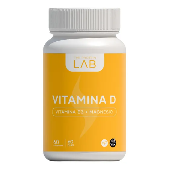 Vitamina D3 The Protein Lab - 4000 UI (100mcg) con 85mg de Magnesio y vitamina B3 - Comprimidos En Frasco De 60 Un.
