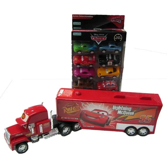 Cars Combo 8 Autitos + Camion Mack Rayo Macqueen Orig Ditoys