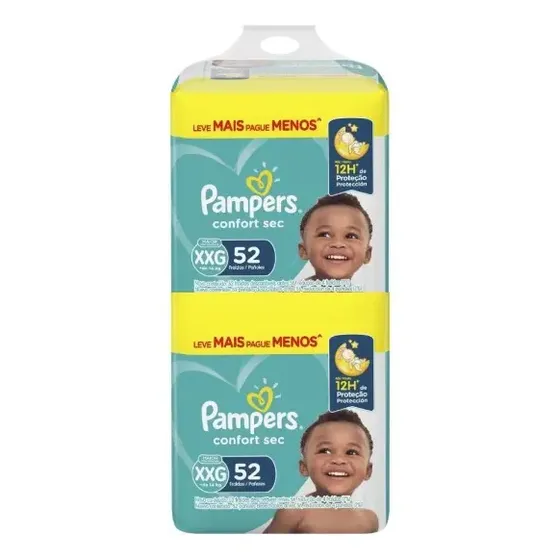 Pañales Pampers Confort Sec Talle Xxg 104 Uds | Cuotas sin interés