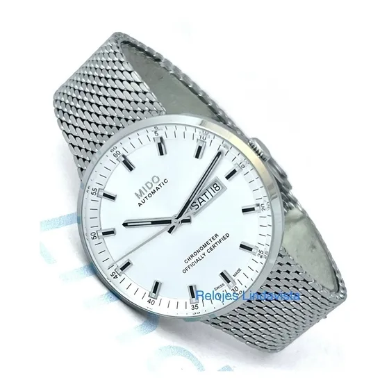 Reloj Mido Commander Icone Calibre 80 Acero Plateado Automát
