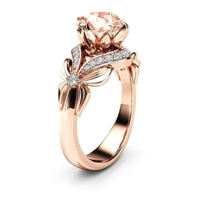 Anillo Compromiso Argolla Baño Oro Rosado 