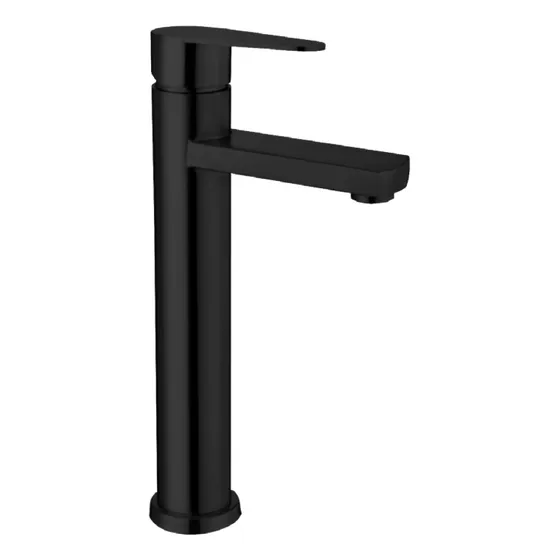 Llave Monomando Baño Rubinett Acero Inox 30cm Negro Mate