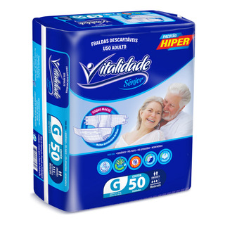 Fralda Geriátrica Adulto G Vitalidade Sênior Com 50 Unidades Tamanho Grande Fralda Geriátrica Adulto G Vitalidade Sênior Com 50 Unidades Tamanho Grande