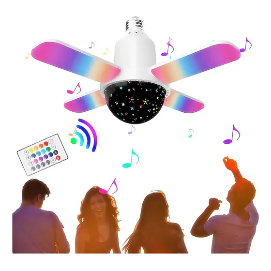 Lampada Musical Caixa De Som Bluetooth Led Rgb Com Controle remoto Cor da luz Color 127/220V Guerra dos games