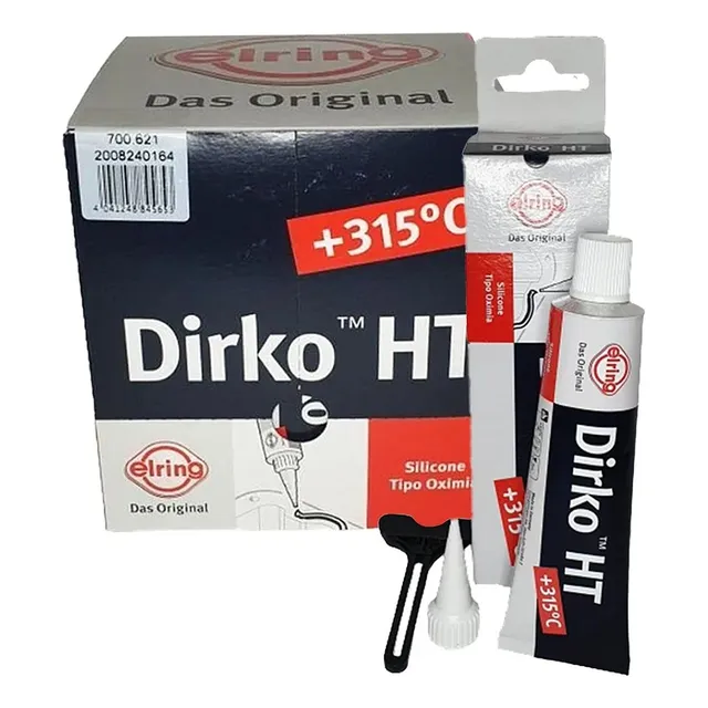 Kit 12 Cola Silicone Preta Black Motor Alta Temperatur Dirko