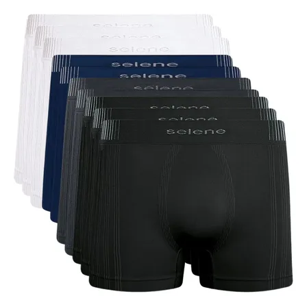 Kit 10 Cueca Boxer Sem Costura Poliamida Toque Gelado Selene SELENE por BLOG MOD