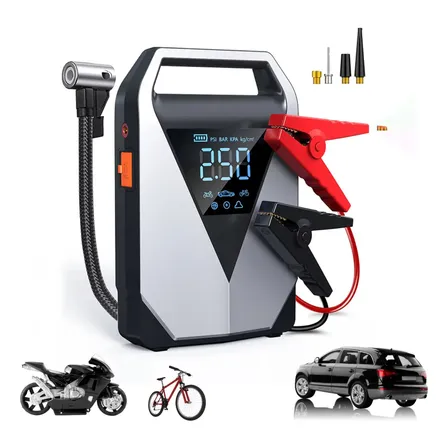 Auxiliar Partida Bateria Portátil Compressor Ar Emergência 8000 Mah Power Bank Celular Inflador Encher Pneu Luz De Emergência Hold On