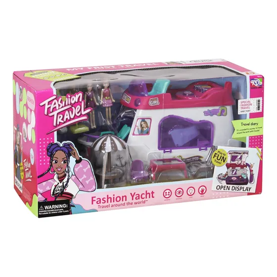 Set Muñeca En Yate Con Accesorios Fashion Travel