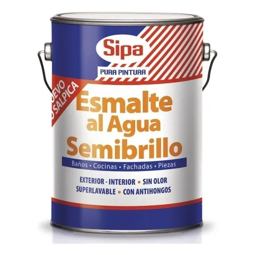 Esmalte Al Agua Semibrillo Blanco Sipa Gl