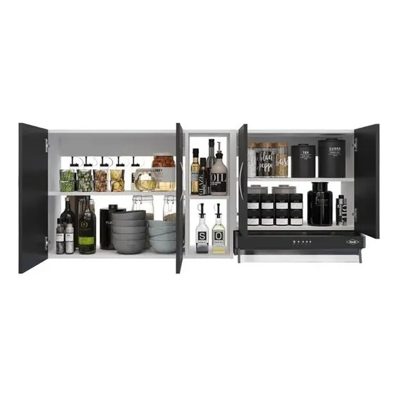 Mueble Superior De Cocina Color Wengue Color Blanco-Wengue