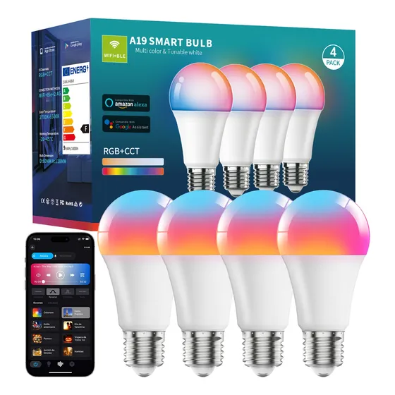 Foco Led Inteligente Wifi Rgbcw Bombilla Alexa Google Home