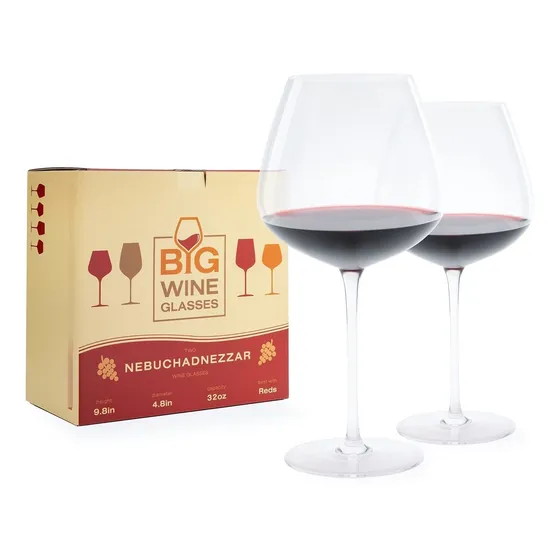 Big Wine Glasse Juego 2 Vaso Vino Gigante I Gran Tamaño Para
