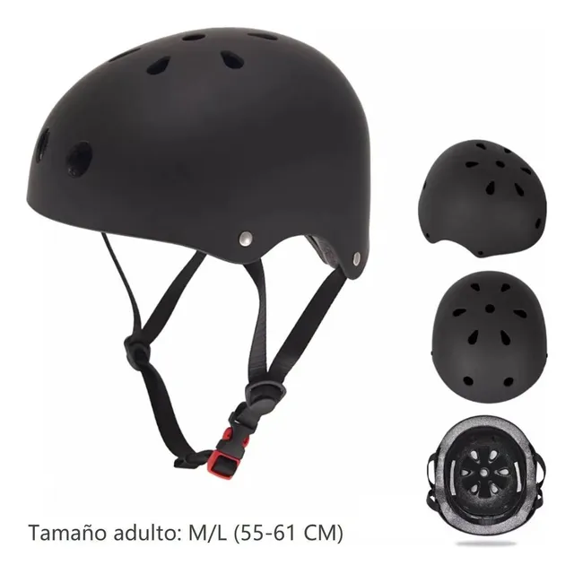 Casco Patineta Skate Extreme Negro Patinetero Motero Negro