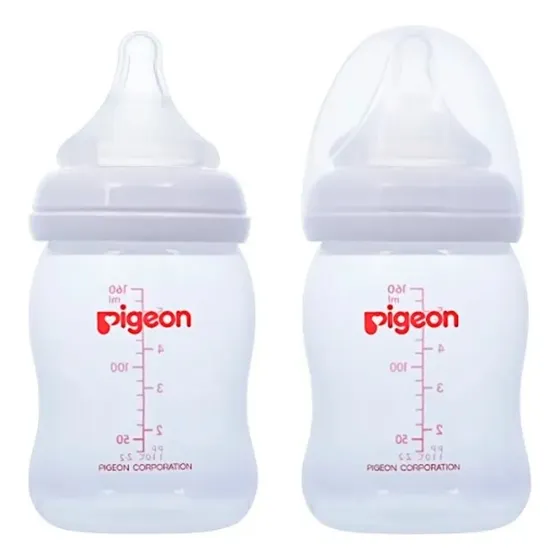 Biberón Pigeon Peristálticplus Boca Ancha 160ml Pack X 2