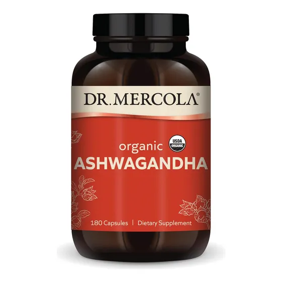 Dr. Mercola Ashwagandha Orgánica 800 Mg 180 Capsulas Sabor Sin Sabor