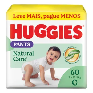 Huggies Fralda Pants Roupinha Premium Natural Care G - 60 Unidades Huggies Fralda Pants Roupinha Premium Natural Care G - 60 Unidades
