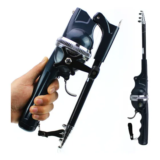 Vara De Pesca Telescópica Dobrável Com Carretel Com Porta De