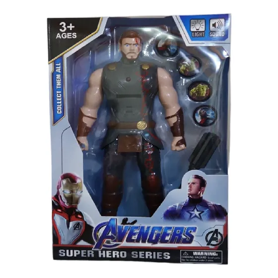 Muñeco Thor Articulado Marvel 29cm Para Niños No Toxico