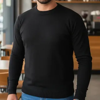 Model Tricot Blusa De Frio Suéter Masculino Lã Tricot Malha Grossa Casual