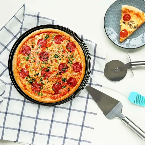 Constr Sarten Para Pizza Agujero Acero Carbono Redondo