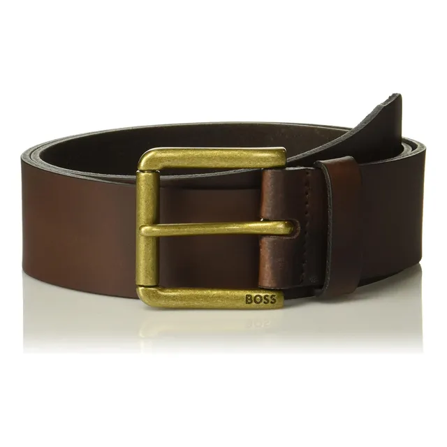 Boss Cinturón De Cuero Suave Con Logo Grabado Para Hombre, M