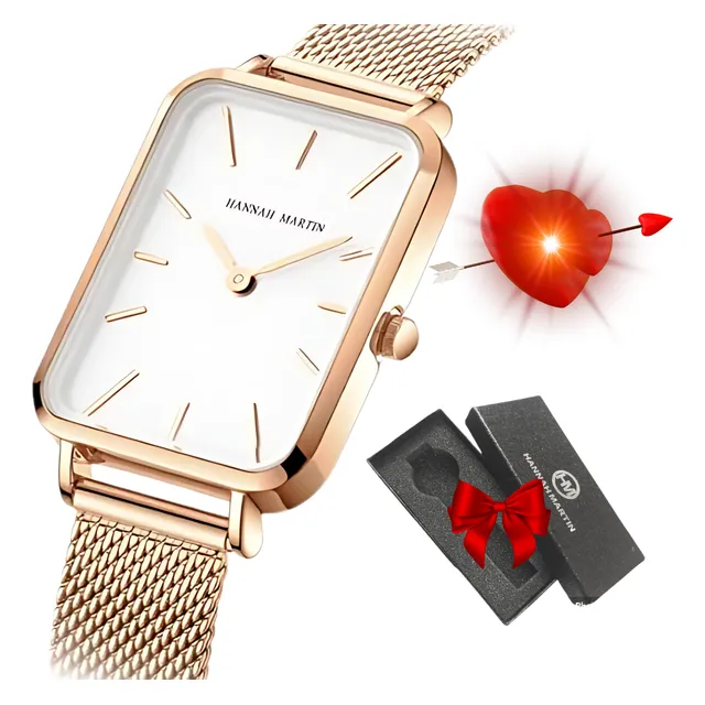 Reloj Dama Malla Tejida De Lujo Plateado Y Oro Calidad Hm