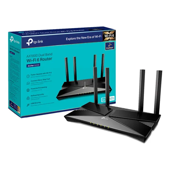 Router Tp-link Archer Ax20 Wi-fi 6 5 Ghz 2,4 Ghz Ax1800