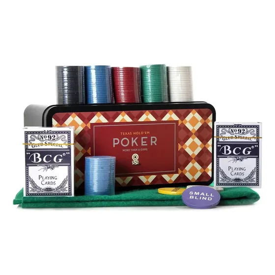 Set De Poker 200 Fichas + Cartas + Paño + Caja Metal
