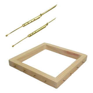 Kit Com 2 Agulha Magica NÂș 6 E 8 Artesanal Bastidor Madeira Kit Com 2 Agulha Magica NÂș 6 E 8 Artesanal Bastidor Madeira