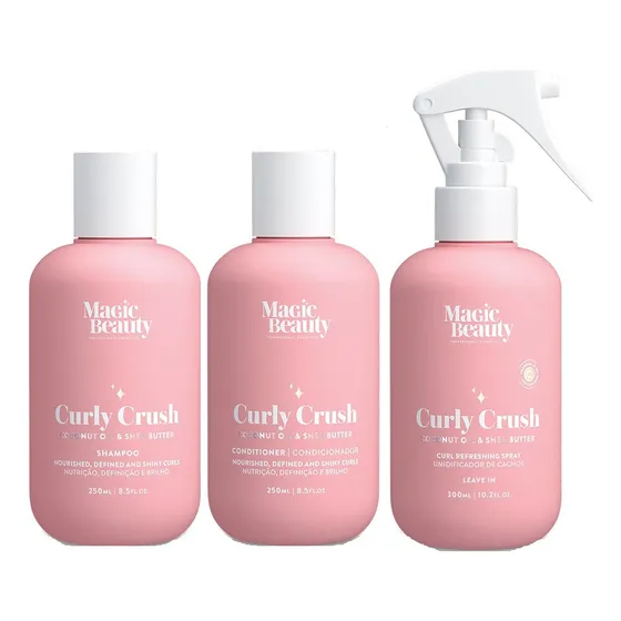 Kit Shampoo Cond E Umidificador Curly Crush Magic Beauty
