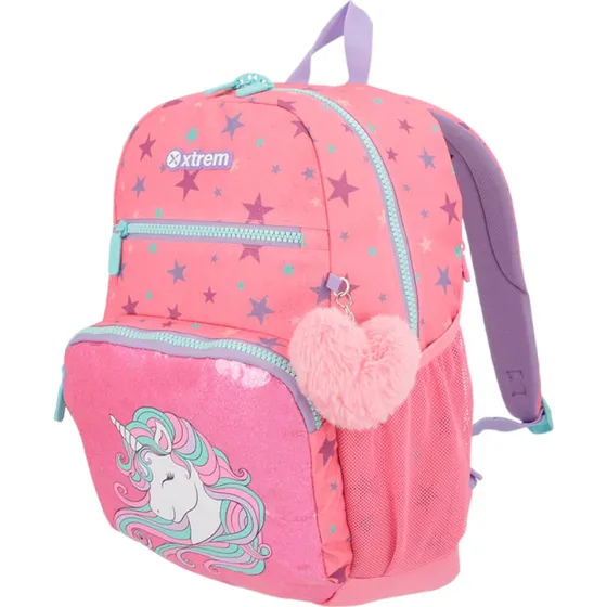Mochila Samsonite Xtream Unicornio Rosa Espalda Diseño De La Tela Rayado