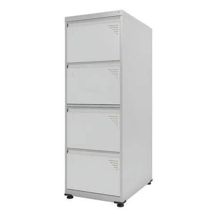 Arquivo De Aço 04 Gavetas  Home Office Para Pasta Suspensa Cinza-claro