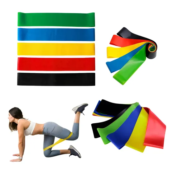 Set De 5 Bandas Elásticas De Ejercicios