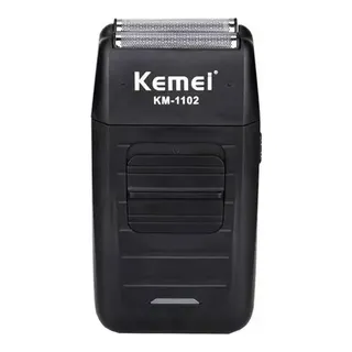 Barbeador Kemei Shaver Km-1102 Sem Fio Cabeças Laváveis Preto 127/220v