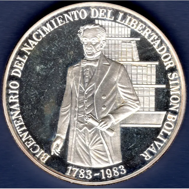 Moneda Plata Del Bicentenario Del Nacimiento Del Libertador