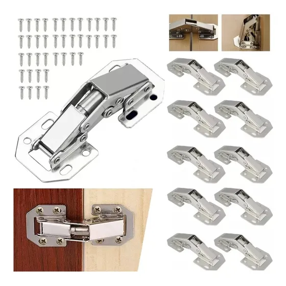 Set 10 Bisagras Bidimensional Oculta 90 Grados Con Tornillos