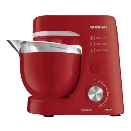 Batedeira Planetária Bp-03-r 12 Velocidades 700w Mondial Vermelho 220v