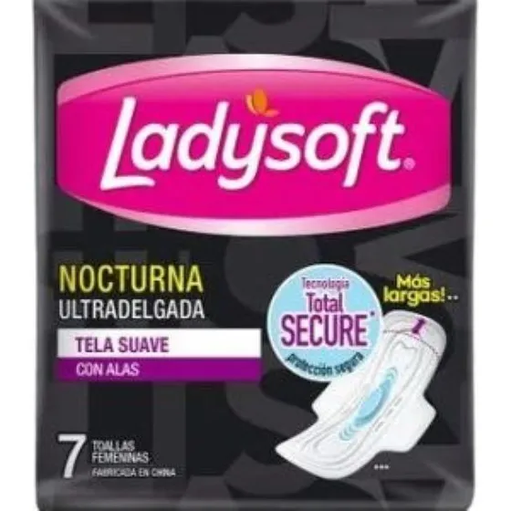 Toalla Femenina Nocturna Ladysoft Normal Tela Suave 7 Un